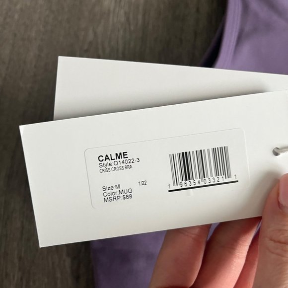 Johnny Was Calme Criss Cross Purple High Neck Activewear Sports Bra Medium M - Picture 5 of 9